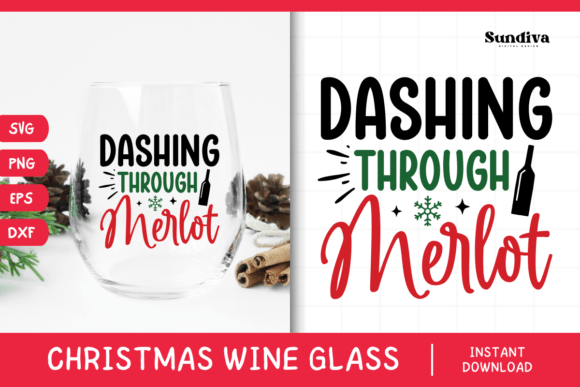 Christmas Wine Glass Quote SVG 17: Graphics for Crafts & Holiday Branding