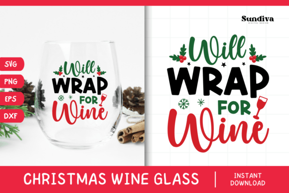 Christmas Wine Glass Quote SVG 19: Graphics for Crafts & Joyful Content