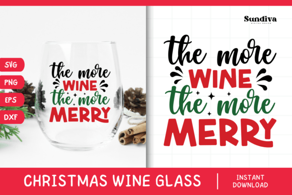 Christmas Wine Glass Quote SVG 3: Graphics for Crafts