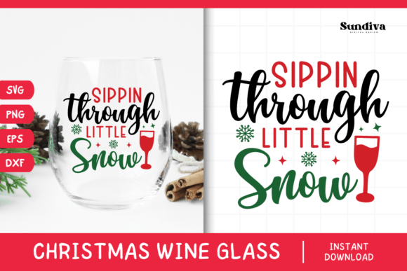 Christmas Wine Glass Quote SVG 4: Graphics for Crafts