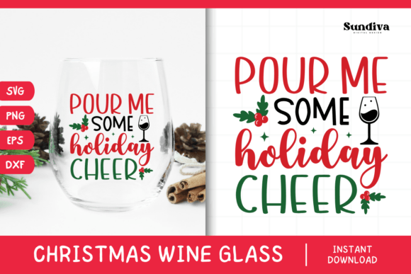 Christmas Wine Glass Quote SVG 6: Graphics for Crafts-Driven Brands
